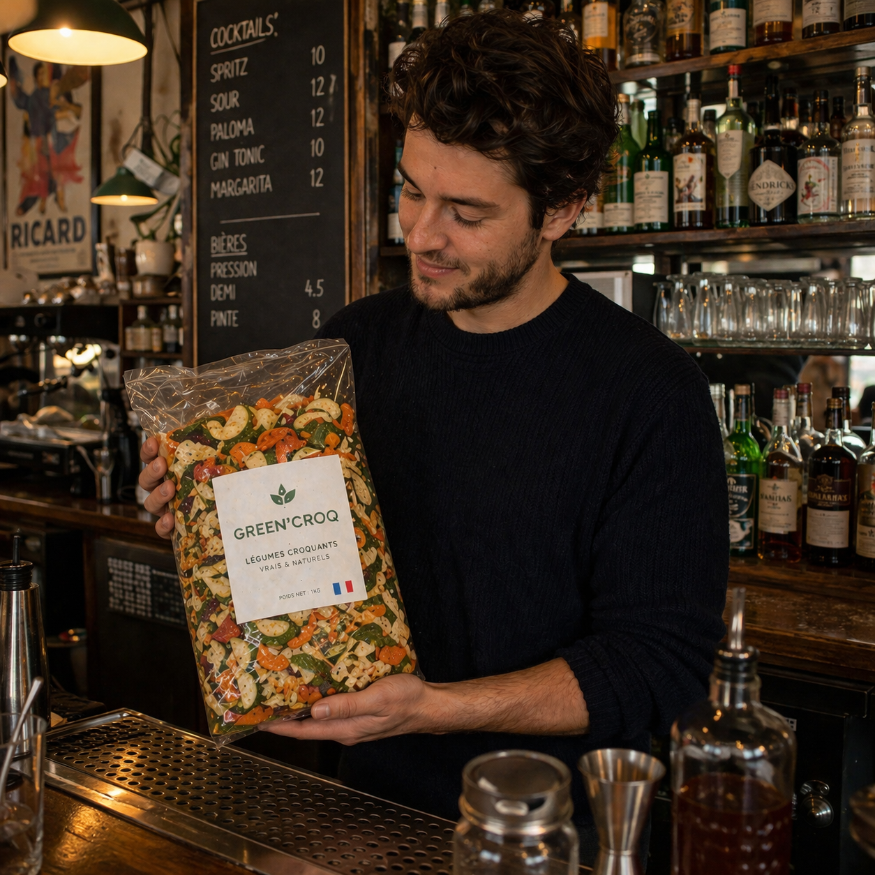Fruits et légumes lyophilisés GREEN'CROQ pour bars et cocktails – chips de betterave, carotte, gombos et shiitaké